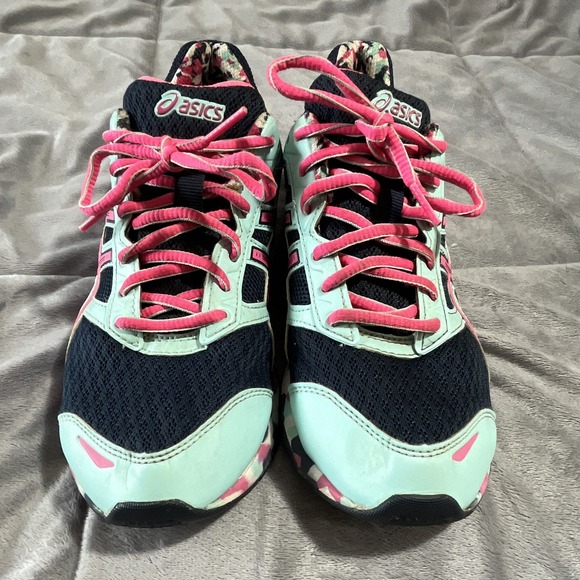 ASICS GEL-FRANTIC 7 T3A6Q‎ Black Mint Pink Camouflage Low Top Sneakers Size 8 main image 7